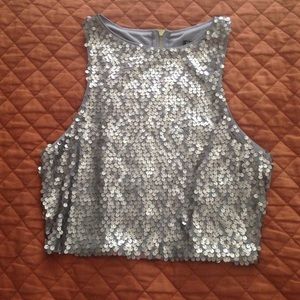 Express Sequin Crop Tank